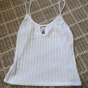 White tank top with keyhole cutout